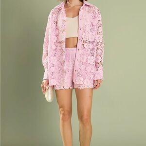 English Factory Pink Lace Set